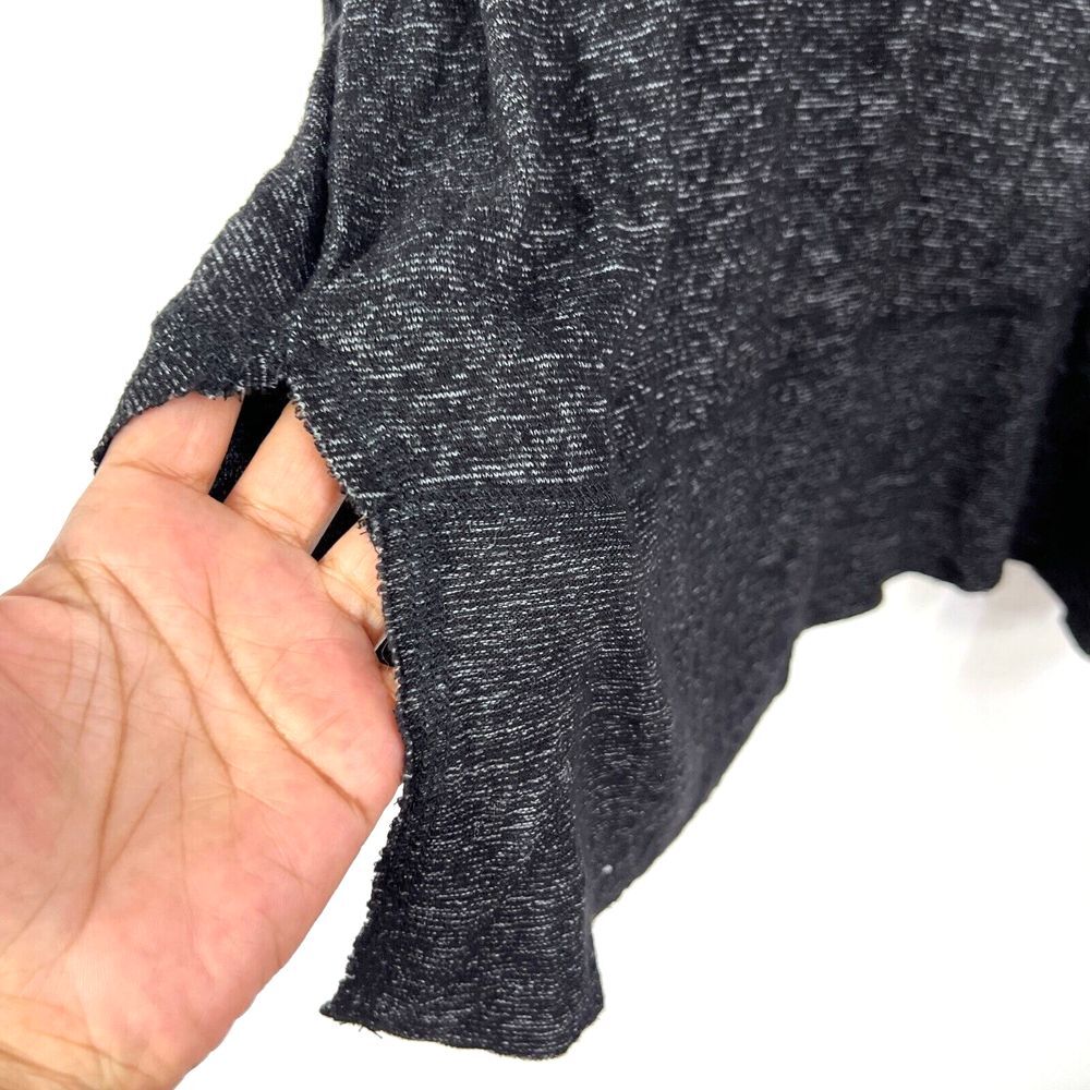 BKE lounge Cold Shoulder Top Womens MD Shirts Blouses Heather Black Jersey Knit - Picture 6 of 12